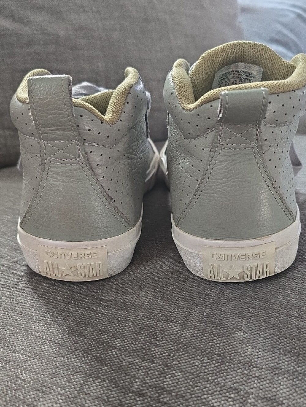 Converse Women’s Low-Top Sneakers in Sage Gray and White - Picture 5 of 6